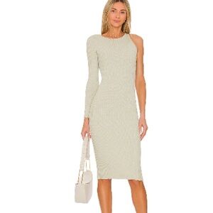 Sage Asymmetrical Midi Dress